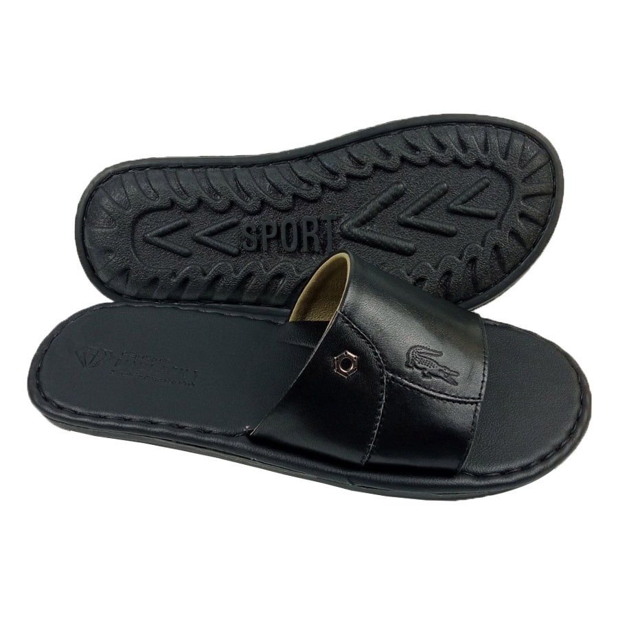 Dép nam quai ngang trơn Dép da nam DA THẬT