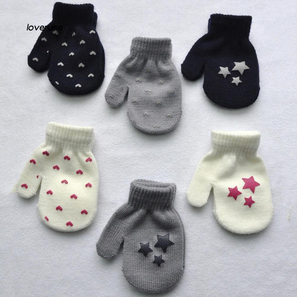 Găng tay len dày ấm áp hình ngôi sao dễ thương cho bé