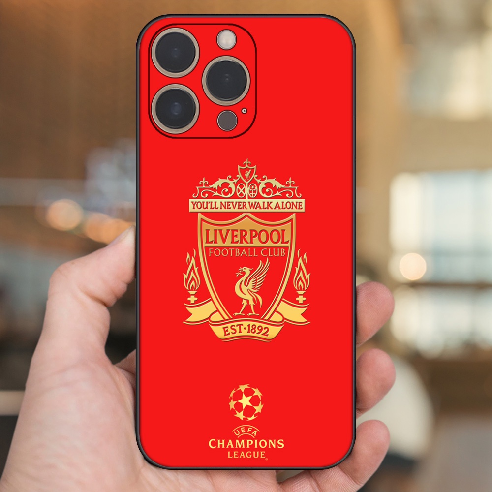 Ốp lưng iPhone 13 Pro dẻo đen cạnh vuông in hình Liverpool FC