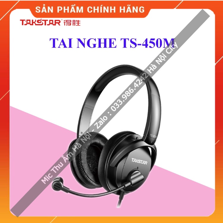 Tai Nghe Kiểm Âm Takstar TS-450M Gaming Có Mic , Độ Nhạy Cao , Kiểm Âm Cực Tốt .Dây Dài 2 Mét , Độ Bền Cực Cao