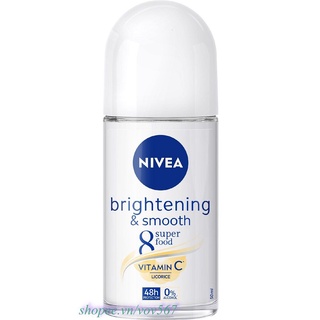 Lăn Khử Mùi Nữ 50ml Nivea Làm Trắng Và Mịn Da Brightening & Smooth, Chính Hãng vov567 Cung Cấp.