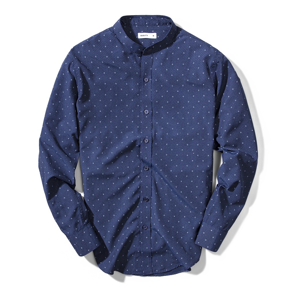 Áo sơ mi nam DOUBLE'D cổ trụ họa tiết SHT | BigBuy360 - bigbuy360.vn