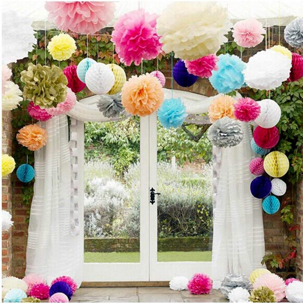 Quả cầu hoa giấy 25cm dùng cho trang trí tiệc, lễ hội