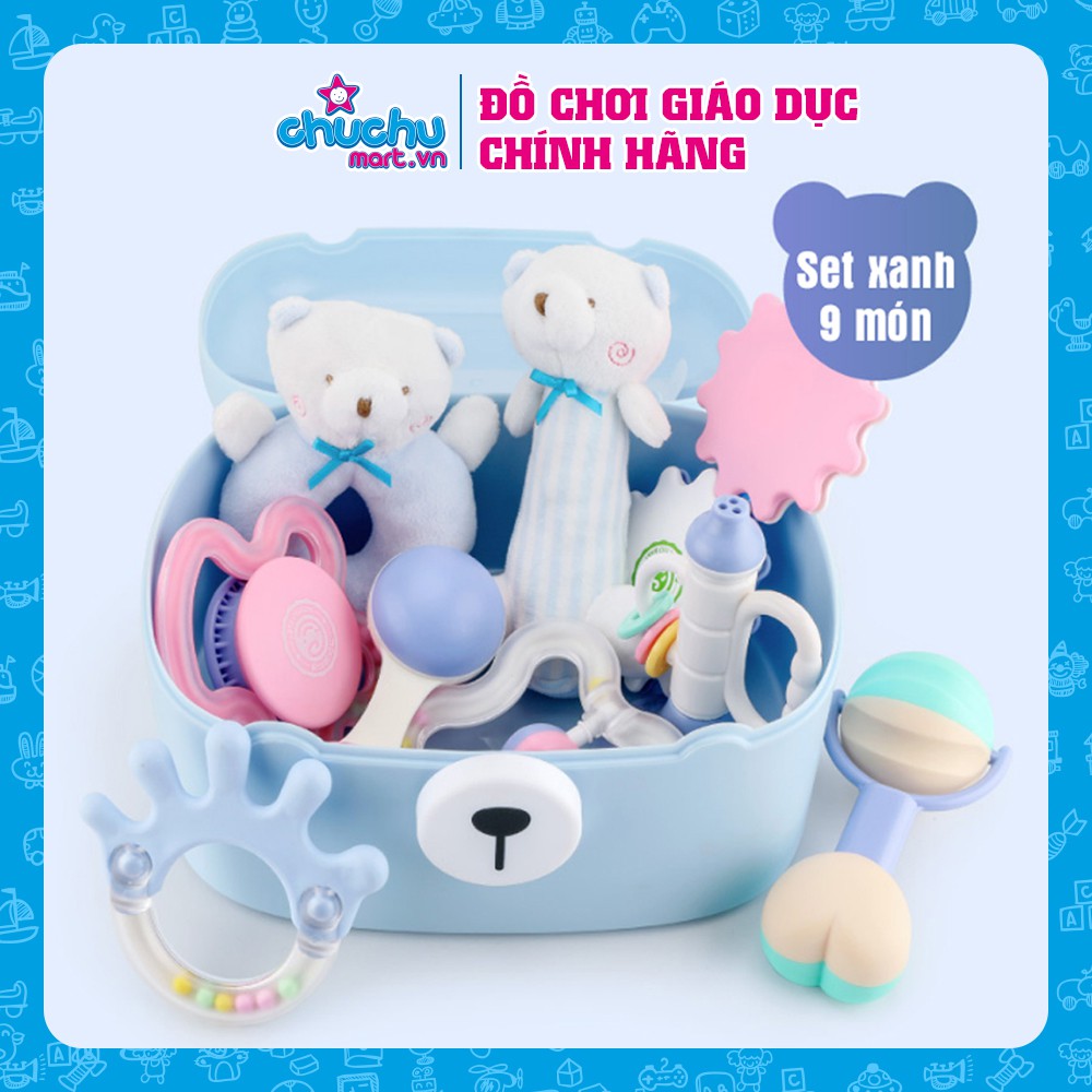 Set đồ chơi sơ sinh Goryeo Baby 9 món cho bé 0-18 tháng