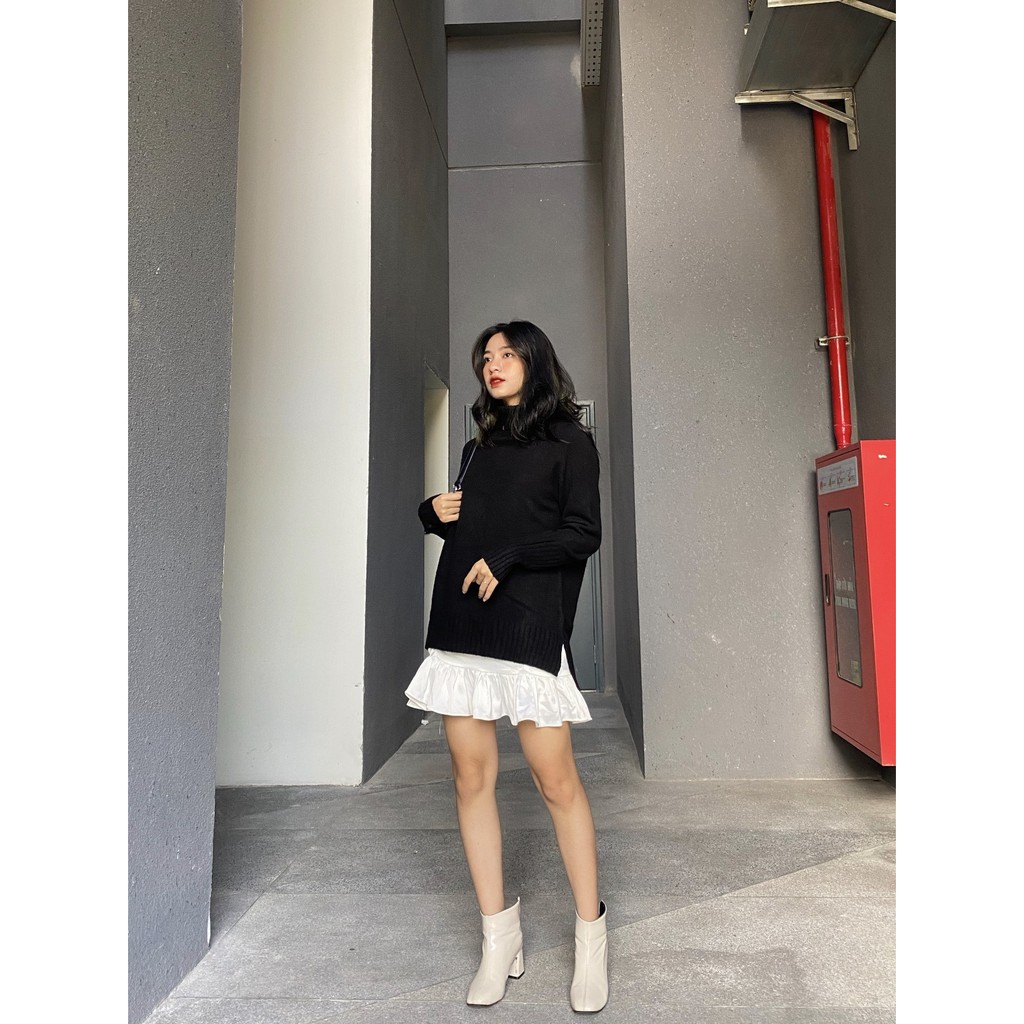Áo len CAMLI cổ lọ nữ xuất dư Hàn Quốc Milla Off-duty, cực mềm nhẹ, ấm áp