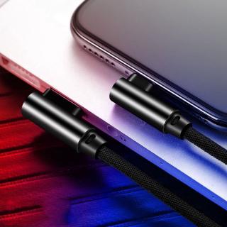 Right Angle Elbow Game Dedicated USB Charger Mesh Data Cable For Apple iPhone Fast Charging Cable