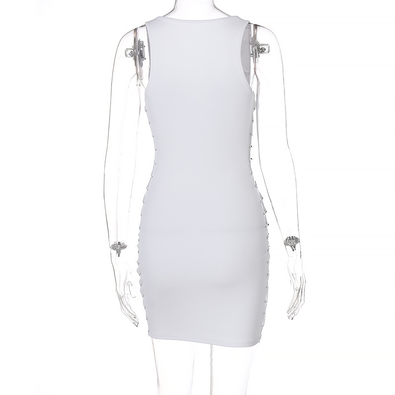 DUNEA Đầm Ôm Sát Có Khóa In Chữ Thời Trang Dành Cho Nữ