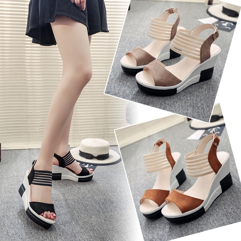 Giày sandal đế xuồng thời trang hè cho nữ