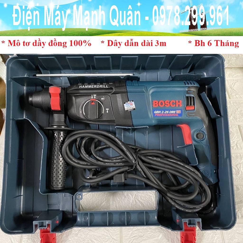 [ CỰC KHỎE ] MÁY KHOAN BÊ TÔNG GÀI BOSCH 2-26DRE - 3 Chức Năng - Cam Kết Dây Đồng100%