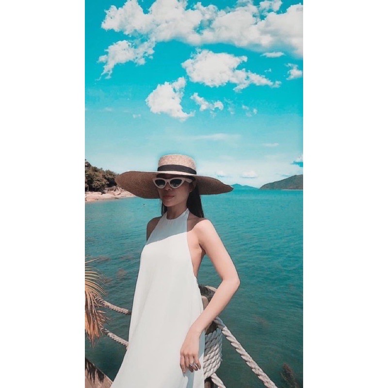 Đầm váy maxi cổ yếm hở lưng có đệm ngực 4 màu Hakieu Msp025 ( Clip chính chủ) | BigBuy360 - bigbuy360.vn