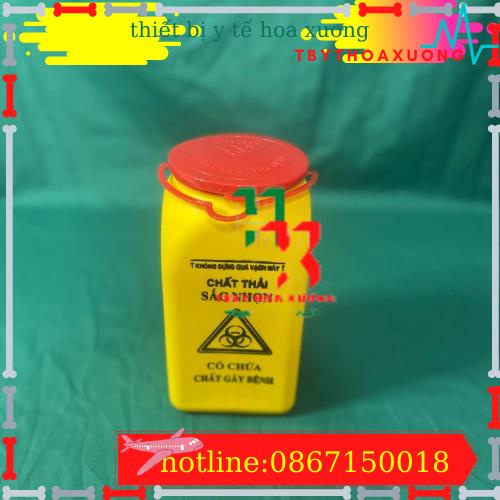 Hộp AnToàn Đựng Vật sắc Nhọn Bằng Nhựa 1.5 Lít