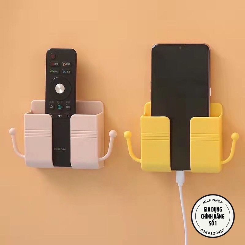 Khay Dán Tường Để Điện Thoại Cắm Sạc Thông Minh, Giá Đỡ Điện Thoại, Điều Khiển Có Móc Treo Nhựa Việt Nhật Siêu Chắc Chắn