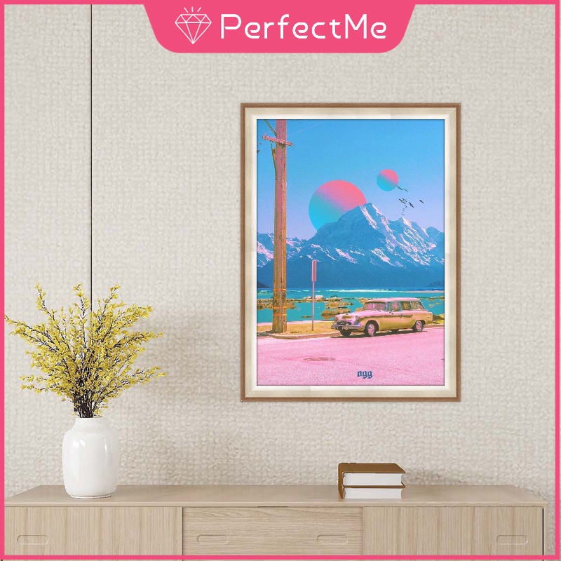 Bộ tranh đính đá 5D họa tiết bản đồ thành phố độc đáo kích thước 30x40cm diy dùng trang trí