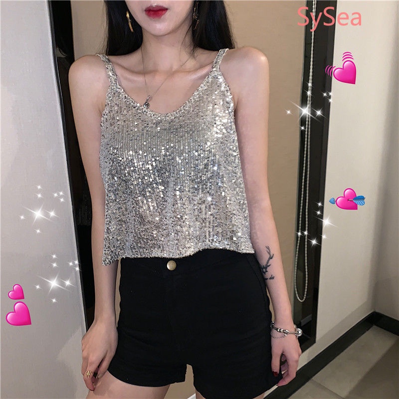 Áo Hai Dây Đính Kim Sa Quyến Rũ Thời Trang Mùa Hè