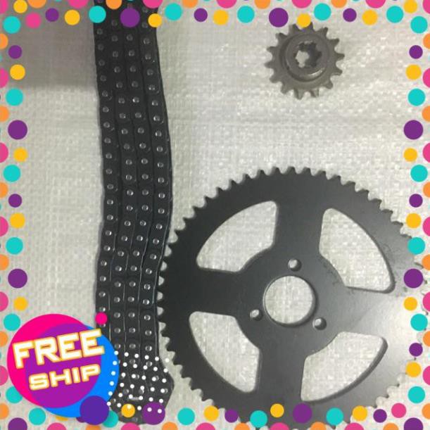 Nhông trước xích và đĩa sau cào cào mini 50cc loại bánh nhỏ 12 1/2x2.75 thép cường lực độ cao