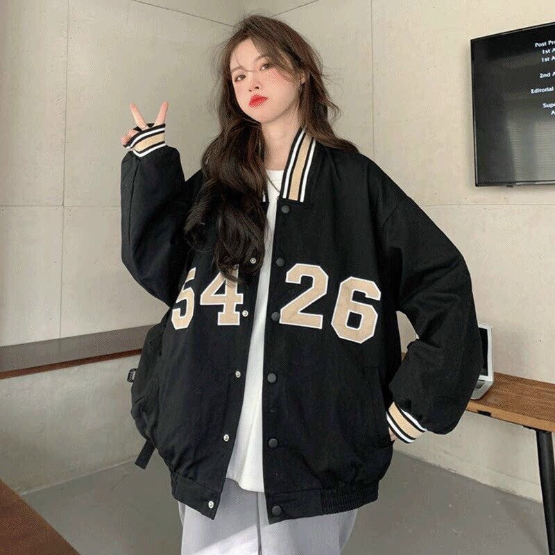 Áo khoác dù bomber jacket phối tay 5426 form rộng nam nữ  unisex 1HIT
