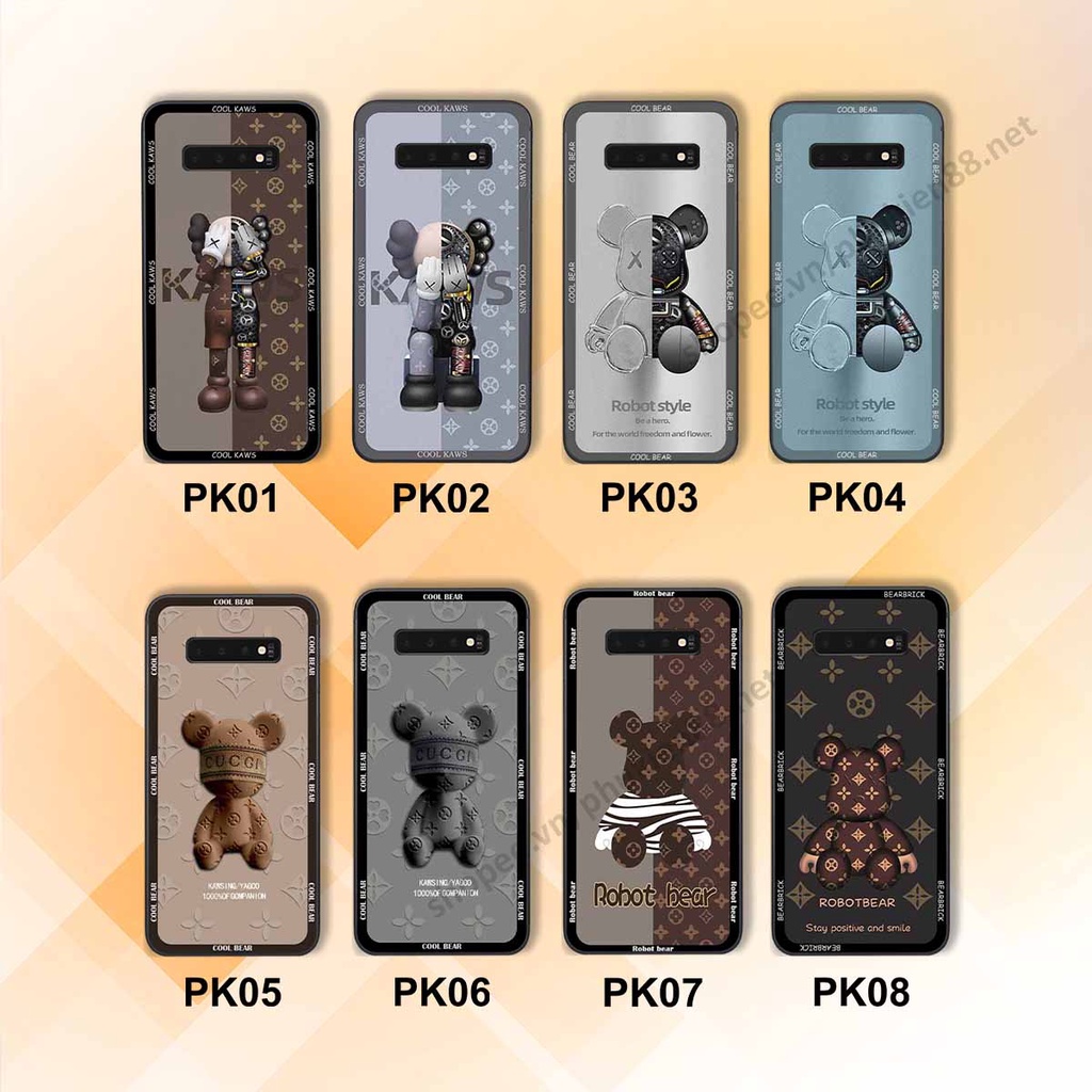 Ốp Samsung S10 / S10 5G / S10 Plus / S10+ bear, k@ws thương hiệu phong cách ốp lưng thời trang cao cấp