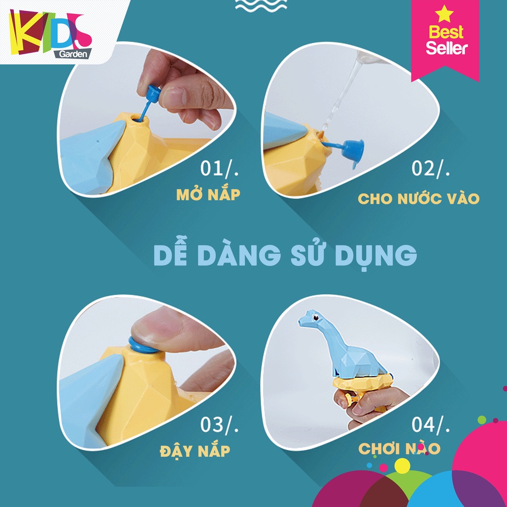 Súng nước đồ chơi cho bé súng bắn nước mini cho trẻ hình dạng khủng long màu sắc dễ thương DCVD03-SUNGKL
