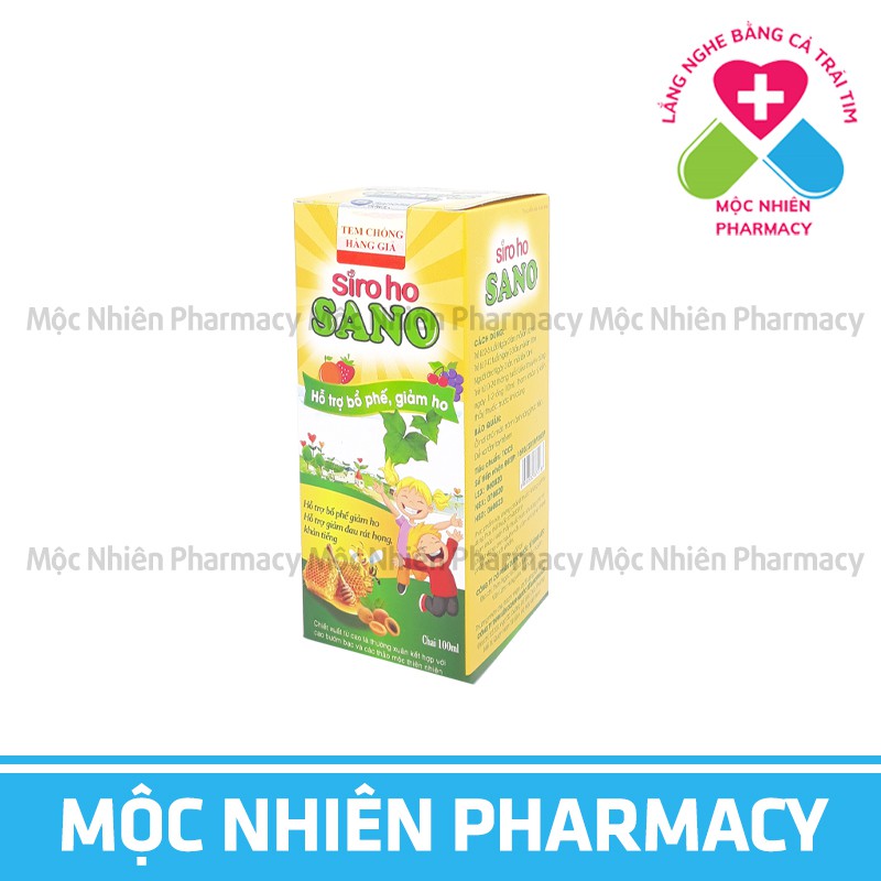 Siro Ho Cho Bé, Siro Ho Sano, Giảm Ho, Tiêu Đờm, Giảm Đau Rát Họng, Khản Tiếng
