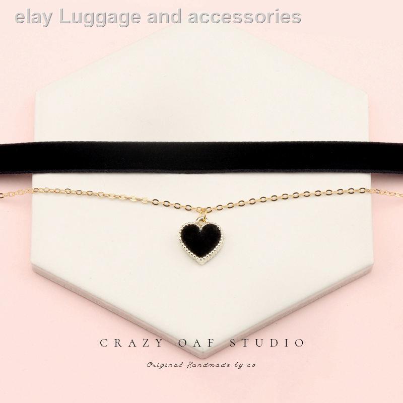 Vòng cổ choker dây nhung mặt trái tim màu đỏ tía cho nữ