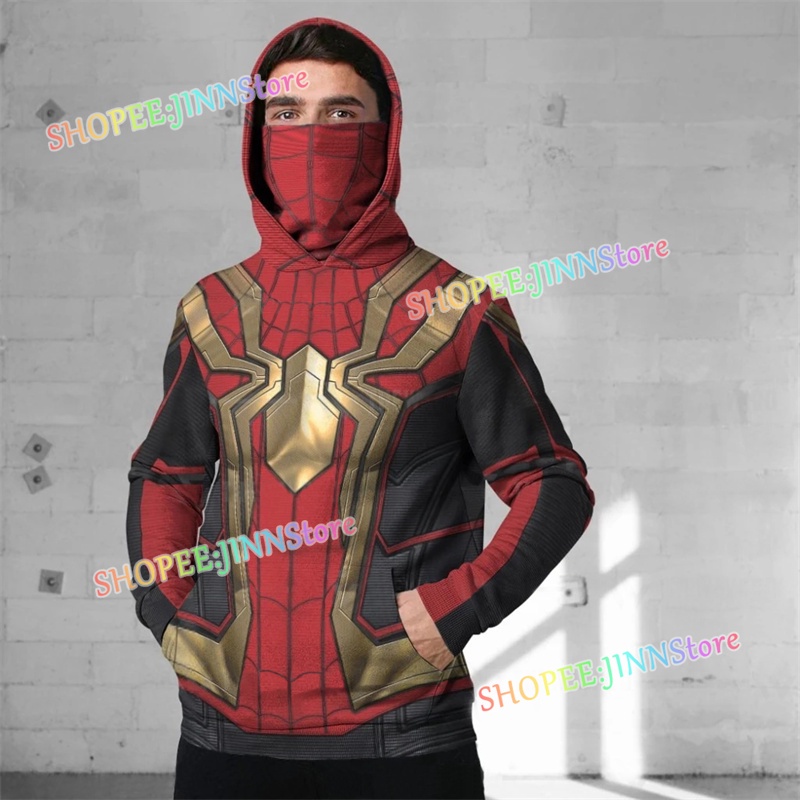 Áo hoodie tay dài dáng rộng in hình Spiderman thời trang Hàn Quốc cho nam và nữ