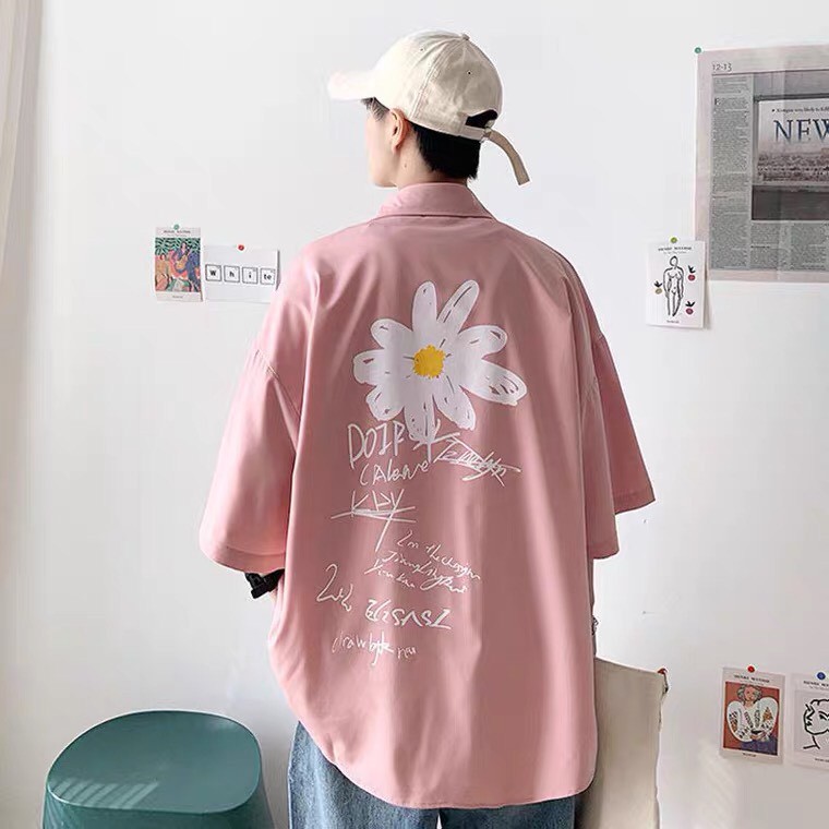 Áo Sơ Mi Hoa Cúc Unisex Thương Hiệu BACA Chất Vải Lụa Mềm Mát US076