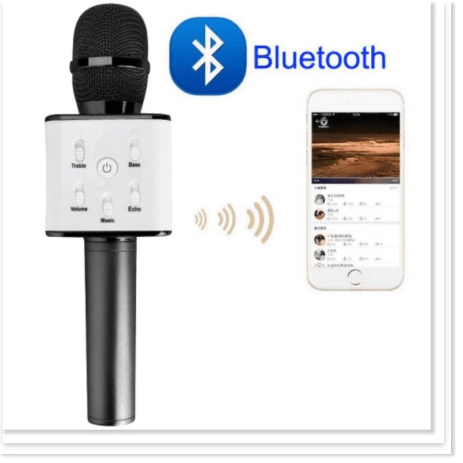 Micro Karaoke Kèm Loa Bluetooth Q7 - Hát Hay Giá Rẻ