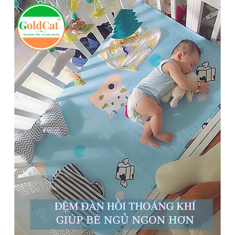 [Bảo hành] Đệm/Nệm cũi cho bé Goldcat  - Chất liệu bông ép dày 5cm - Đàn hồi tốt - Vỏ bọc kéo khóa tiện lợi