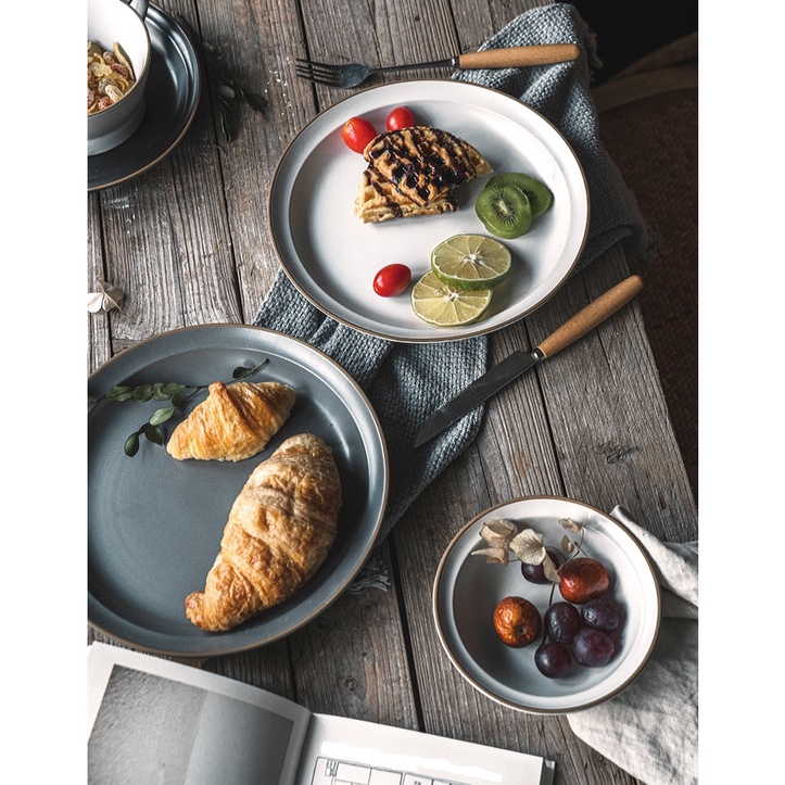 Bát đĩa cốc ăn sáng Morandi men matte lì cao cấp cho nhà hàng
