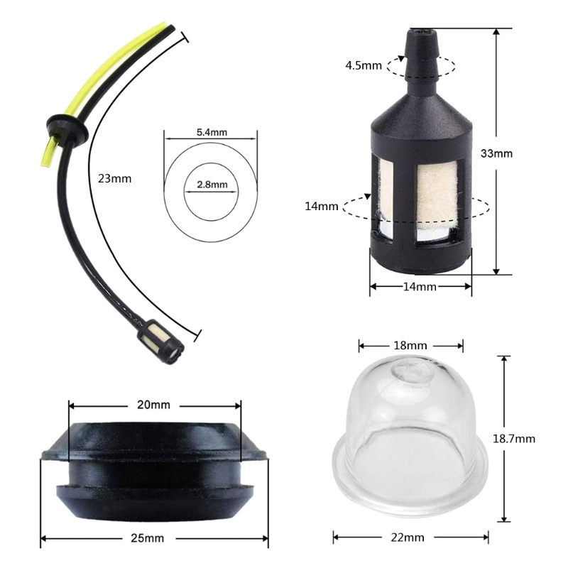 Bộ 5 Ống Lọc Nhiên Liệu Cho Máy Khoan Timbertech Earth Hedge Shears