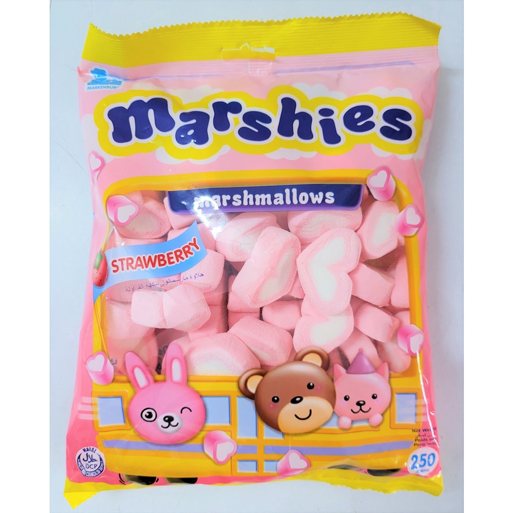 [Gói 250g – HỒNG] KẸO XỐP HƯƠNG DÂU [Philippines] MARSHIES Strawberry Marshmallows (halal)