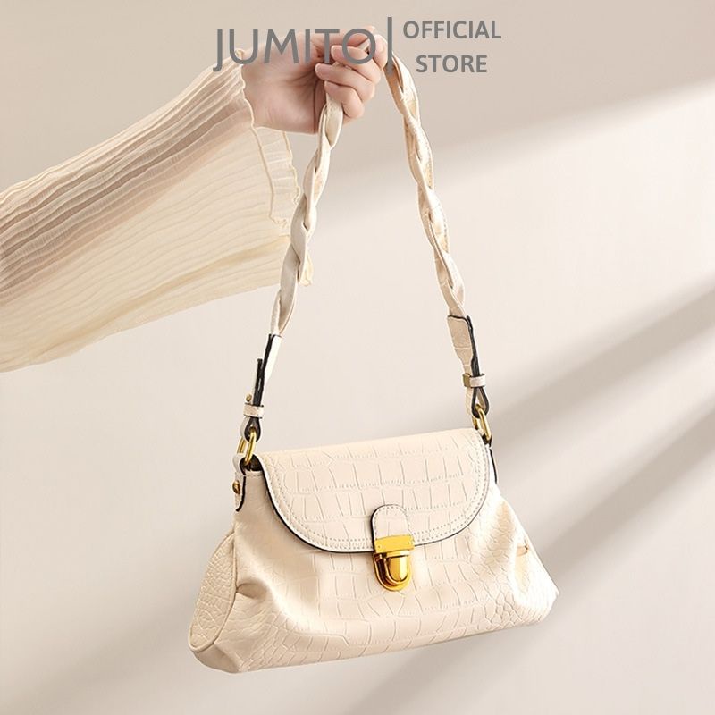 Túi đeo chéo kẹp nách nữ quai tết da mềm siêu xinh JUMITO SA928