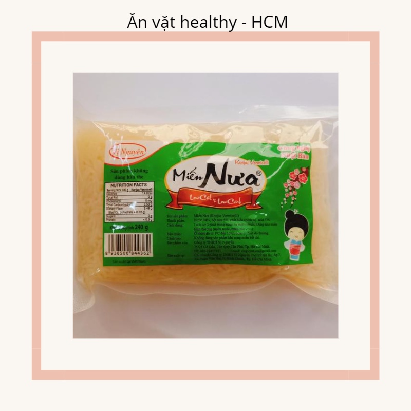 Miến nưa thực phẩm dành riêng cho người giảm cân ăn kiêng DAS, KETO gói 240gr