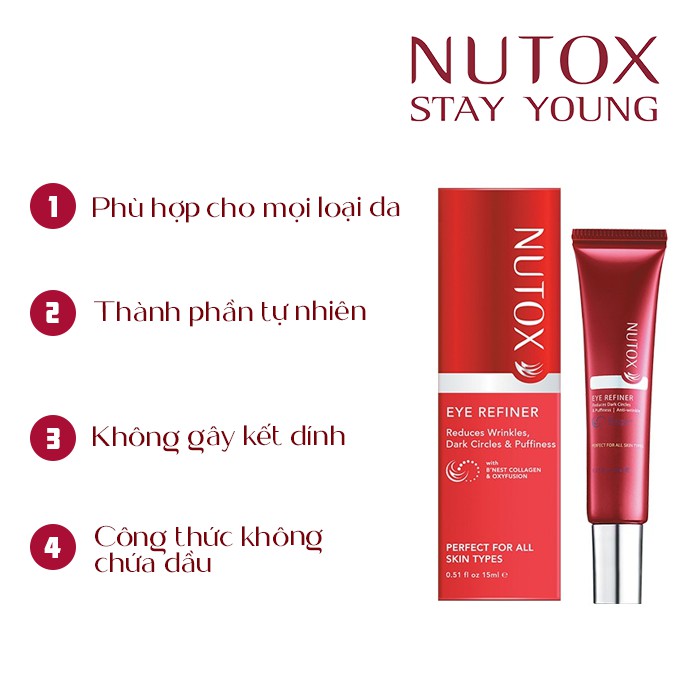 Kem Dưỡng & Ngừa Nếp Nhăn Vùng Mắt Nutox Trẻ Hóa Làn Da  - 15ml