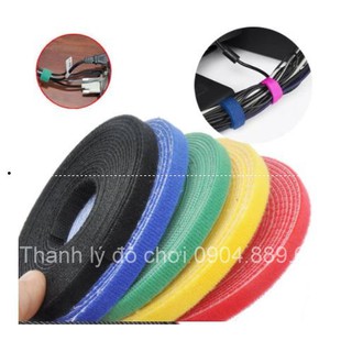 Cuộn 5m dây dán quấn cáp điện thoại, dây điện (Loại mặt gai dài, xù)