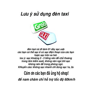 ĐÈN MÀO TAXI GRAP SẠC ĐIỆN