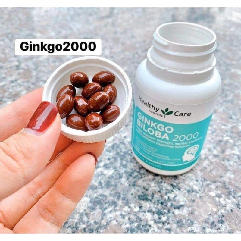 Viên uống bổ não Ginkgo Biloba 2000 Healthy Care 100v