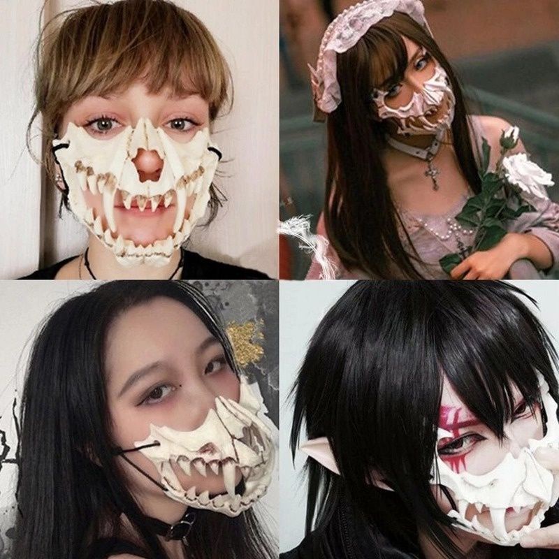Mặt nạ xương trắng, đen, hoá trang Halloween