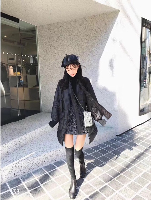 Áo Phao lông vũ thắt eo