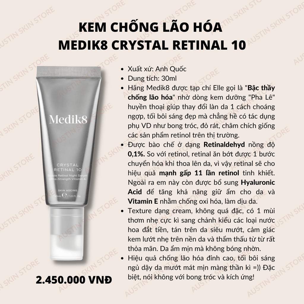Kem Dưỡng Chống Lão Hóa Medik8 Crystal Retinal 10