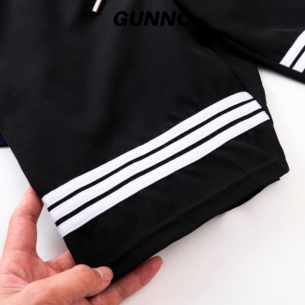 Bộ Thể Thao Nam GUNNO vải thun lạnh quần dù thoáng mát co giãn năng động thời trang