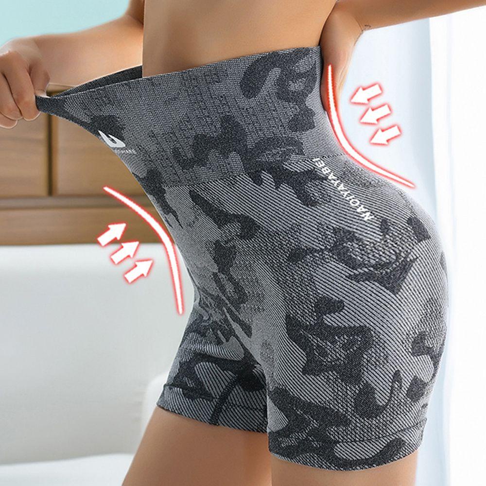 Quần Short Tập Gym, Yoga Lưng Cao, Không Đường May
