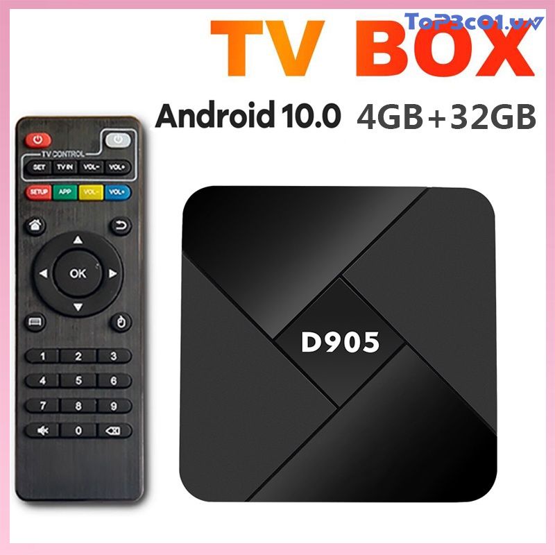 TV Box D905 Android 10.0 4GB 32GB Wifi 2.4G 4K Amlogic S905 Youtube Android TV BOX và phụ kiện