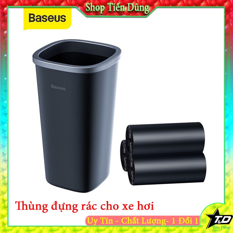 Thùng rác loại nhỏ Baseus thiết kế tiện lợi để trang trí xe hơi/văn phòng kèm 90 túi đựng rác