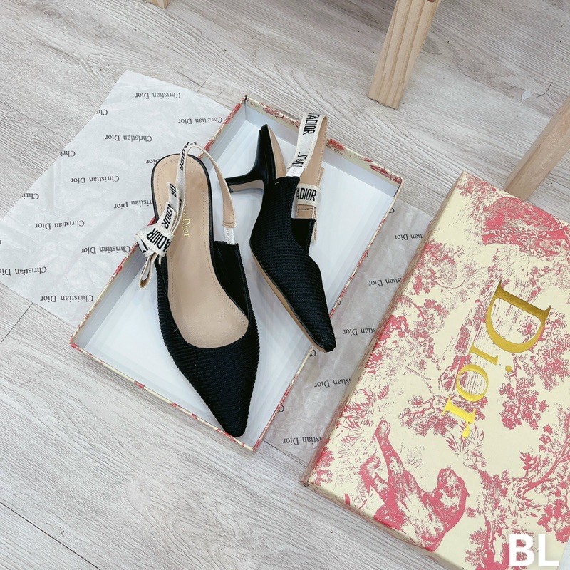Sandal bít mũi dior gân hàng qccc fullbox