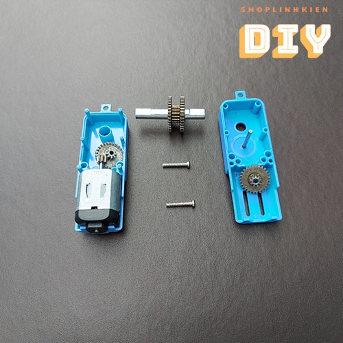Động cơ giảm tốc 1:90 - DC 3V~6V, 2 trục đầu ra + Bánh răng kim loại