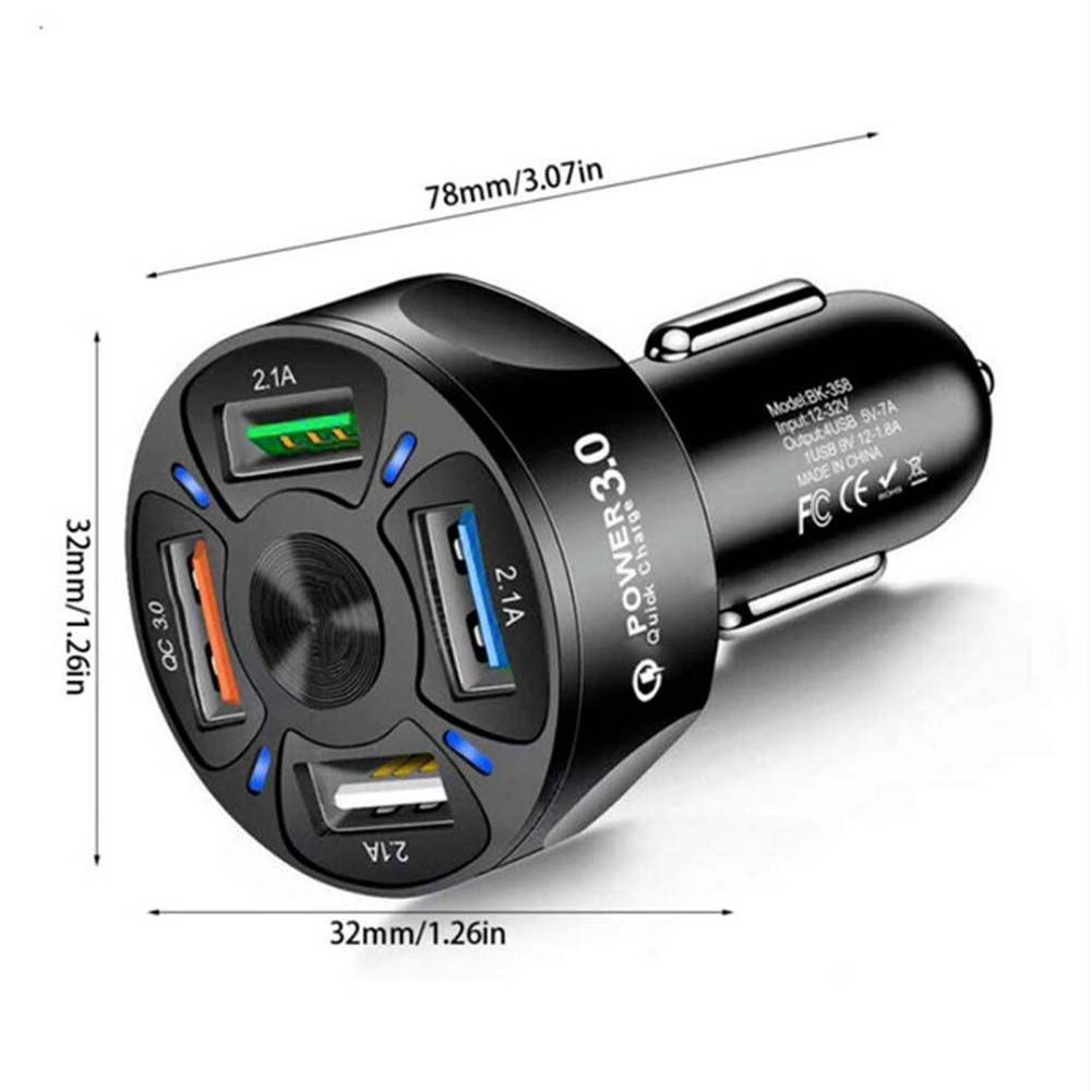 Bộ sạc nhanh 7a 4 cổng Usb tiện dụng cho điện thoại trên xe hơi
