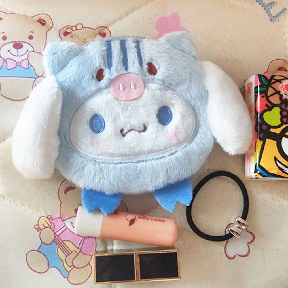 Ví đựng đồ nhồi bông mềm mại thiết kế Cinnamoroll có khóa kéo