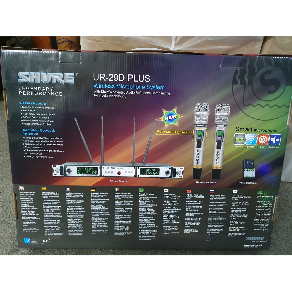 Micro Shure UR29D Plus - Micro Không Dây 4 Râu Chất Lượng Loại 1