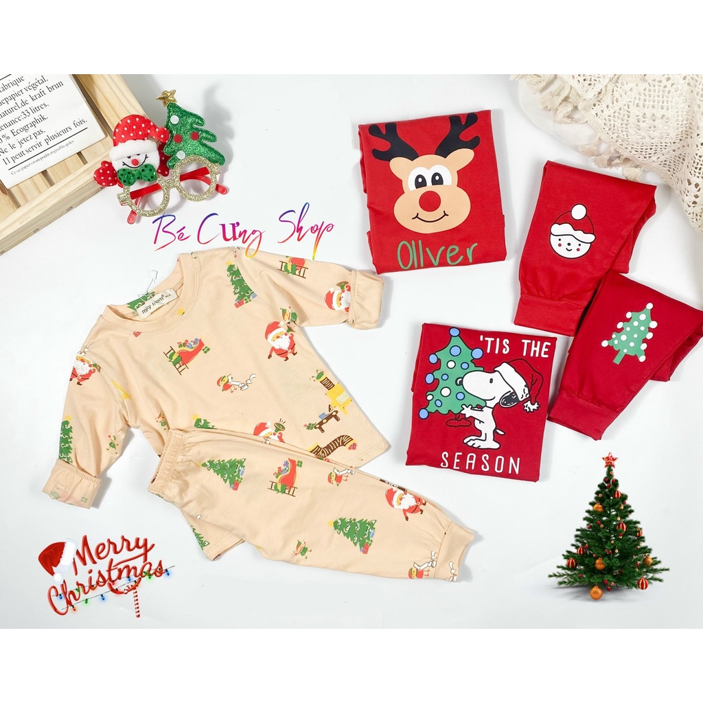 Bộ Đồ Giáng Sinh Cho Bé Trai, Bé Gái  Bộ NOEL Minky Mom Chính Hãng Cho Bé Trai Bé Gái Từ 7-16Kg